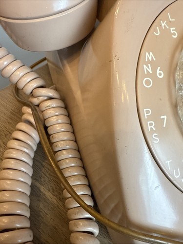 Dusty Rose Beige Automatico Elettrico Rotante Telefono Vintage, AS-IS - Foto 5 di 24
