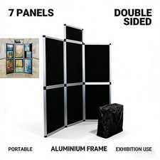 Trifold Display Board 7 Panels Double-Sided Portable Exhibition Tabletop