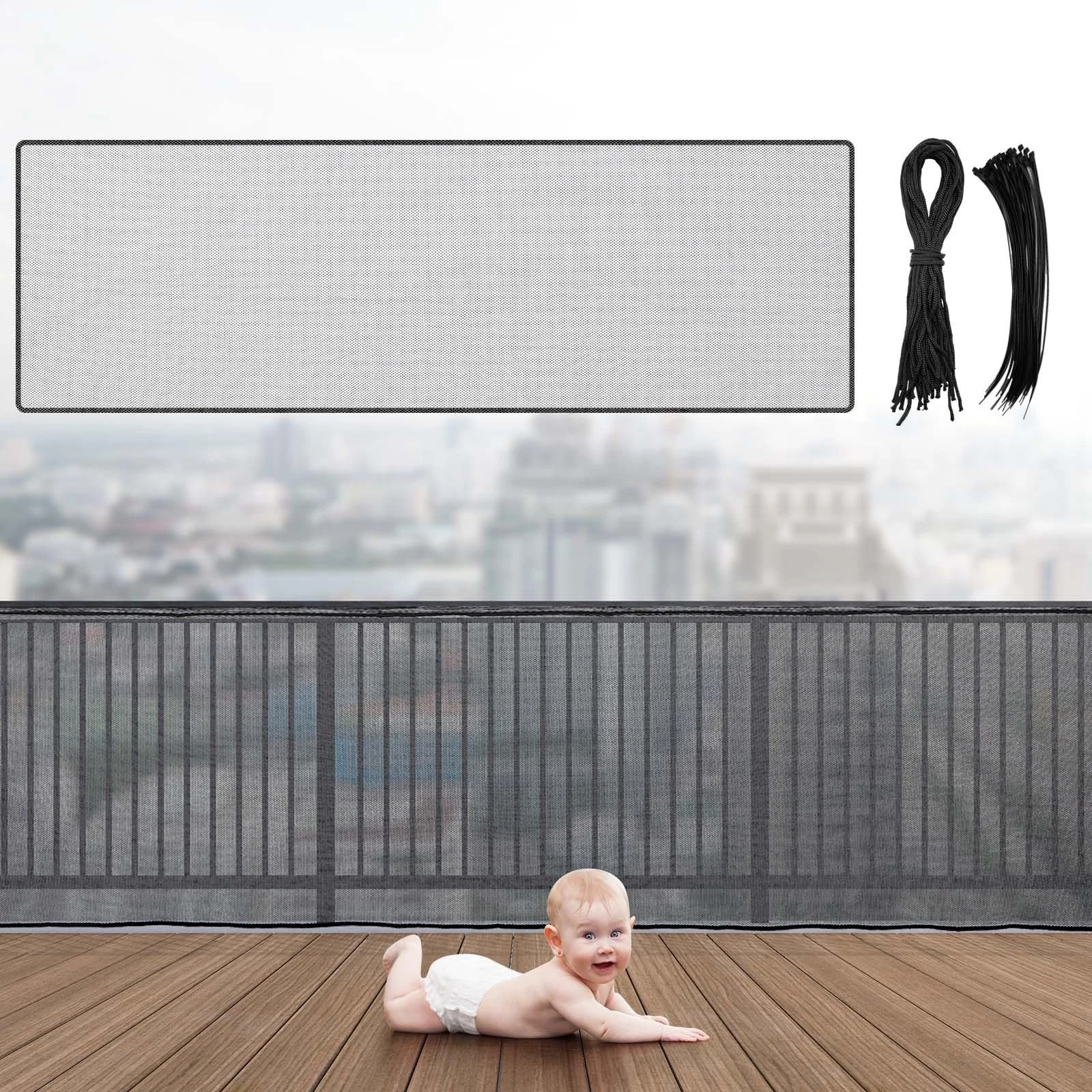 Banister Guard 10 x 3 ft Balcony Netting for Kids Pets Stairway Safety Net Ba...
Opens in a new wind