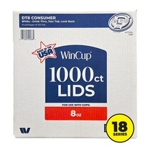 WinCup Foam Plastic Lids for 8 Oz 1000 Ct White SAMEDAYSHIP 