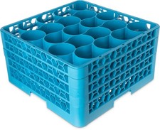 RW20-314 OptiClean NeWave Polypropylene 20-Compartment Glass Rack with 4 Exte...