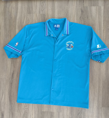 Vintage Starter Charlotte Hornets NBA Warm Up Shooting Shirt Jacket XL Türkis 90