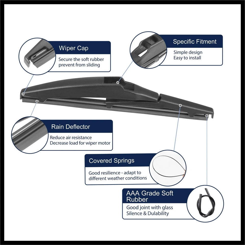 Repuesto limpiaparabrisas trasero coche 2 piezas para Lexus CT200h 2011-2017 nuevo Foto 4 de 4