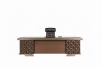 Klassischer Brauner Arbeitszimmertisch Cheftisch Holz Schreibtisch