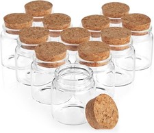 "Bright Creations Small Glass Jars with Cork Lids, 50Ml Mini Bottles for DIY Cra