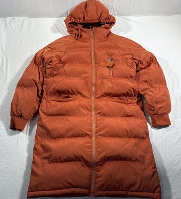 Free People Hooded Puffer Jacket Long Orange Women s Small
