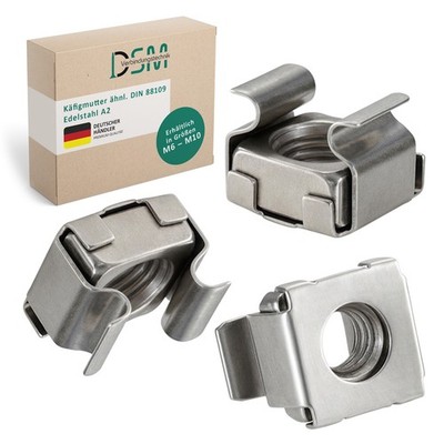 Käfigmuttern M6, M8, M10 | Edelstahl A2 | Rack-Schrauben Netzwerkschränke Server