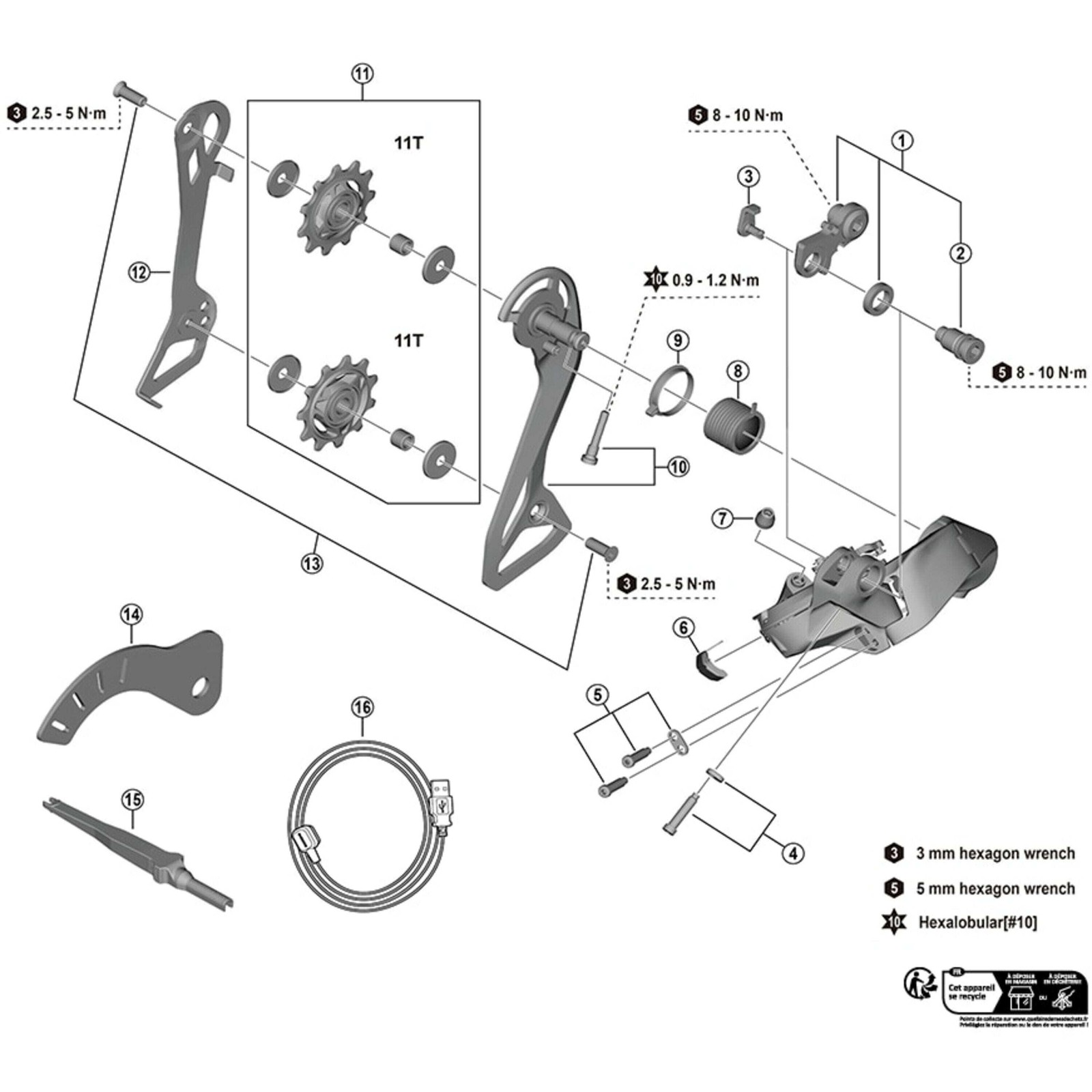 Shimano Spares RD-R7150 end adjustment screw and plate