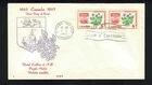 Canada #421, 1965 5¢ N. B. Floral Emblems pair H & E 1 FDC VF raised thermal ink