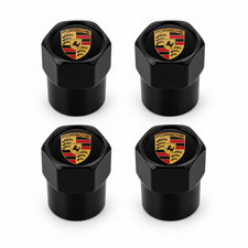4pcs Black Hex Tire Valve Stem Caps Compatible With Porsche Models 4pcs Black Hex Tire Valve Stem Caps Compatible With Porsche Models