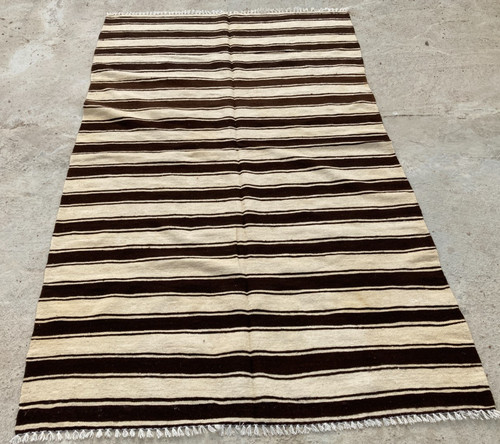Vintage Handmade Traditional Beautiful Striped Kilim Floor Rug Carpet 210x121 cm