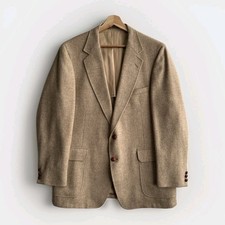 Vintage Andhurst Wool Tweed Blazer Men’s Size L 43 R Tan Sports Coat Made in USA