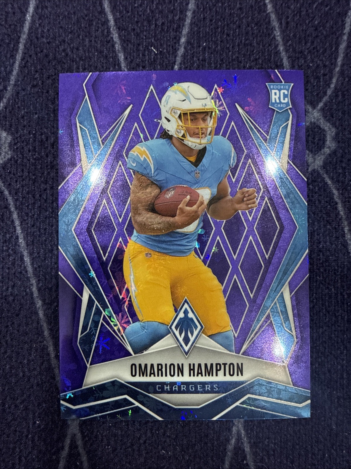 2025 Panini Phoenix - Omarion Hampton #192 Purple Winter Prizm /249 (RC)