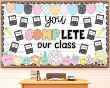 Composition Notebook Bulletin Board Decoration Set Welcome Classroom Decorati...