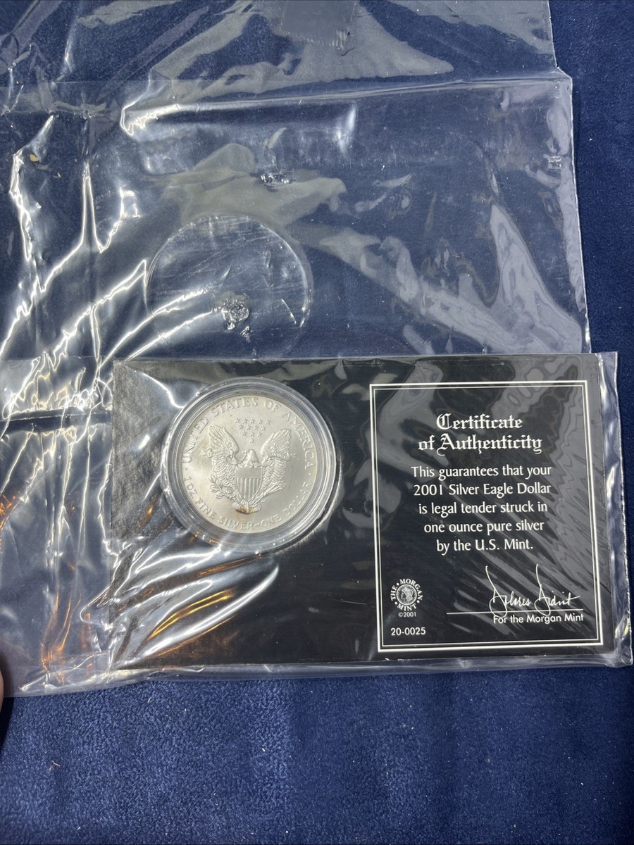 激レア‼️AMERICAN EAGLE 2001年 記念銀貨　アメリカンイーグル 2001 1 oz Silver American Eagle (Brilliant Uncirculated) Lot Z 504