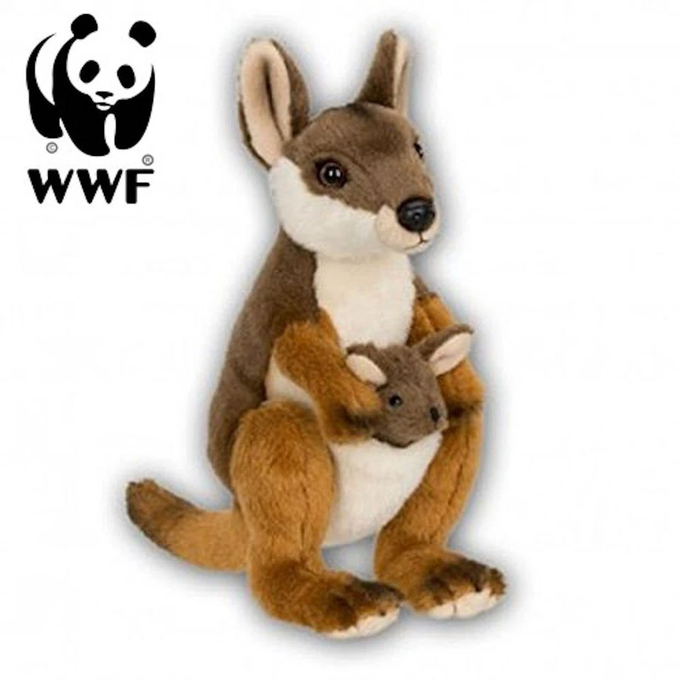 WWF Plüschtier Känguru mit Baby 19cm Kuscheltier Stofftier Kangaroo Joey