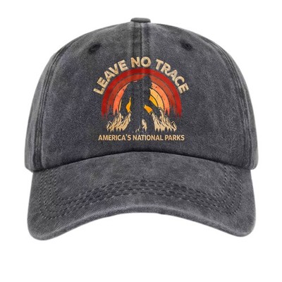 Leave No Trace Bigfoot National Park Vintage Washed Baseball Cap For Outdoor Use
