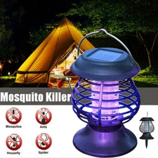 ✨Solar Powered Outdoor Mosquito Fly Bug Insect Zapper Killer Trap UV Lamp Light