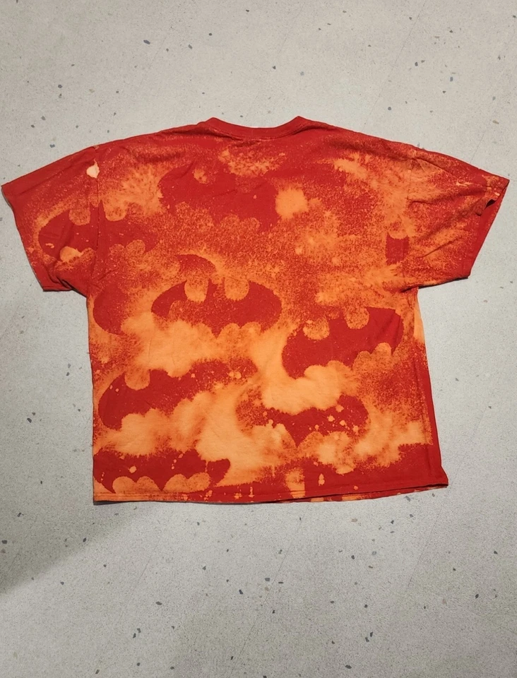 3X Camisa de Fiesta Roja Teñida de Blanqueador Símbolo Batman (Fiesta)  Foto 2 de 2