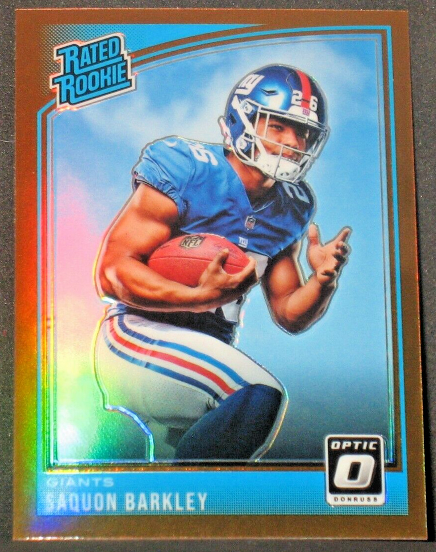 Saquon Barkley 2018 Panini Donruss Optic Bronze Rated Rookie Parallel 156 Eagles