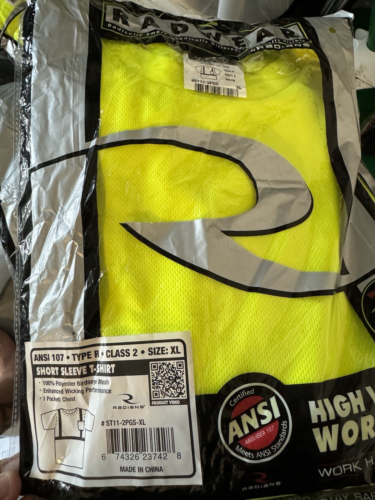 XXL, High Visibility ANSI Class 2 Hi Vis Lime Reflective Road Work ...