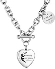 Heart Cremation Urn Necklaces for Ashes Locket Cremation Jewelry for Human Ashes