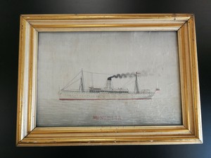 Antique Chinese silk embroidery picture,Steams
