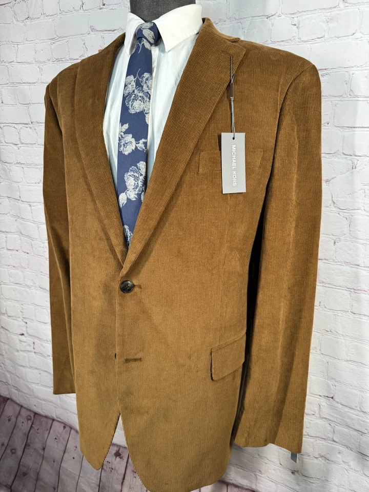 Jaqueta Blazer Masculina Michael Kors Marrom ALGODÃO VELUDO AJUSTE CLÁSSICO Casaco Esportivo 46L - Imagem 2 de 4