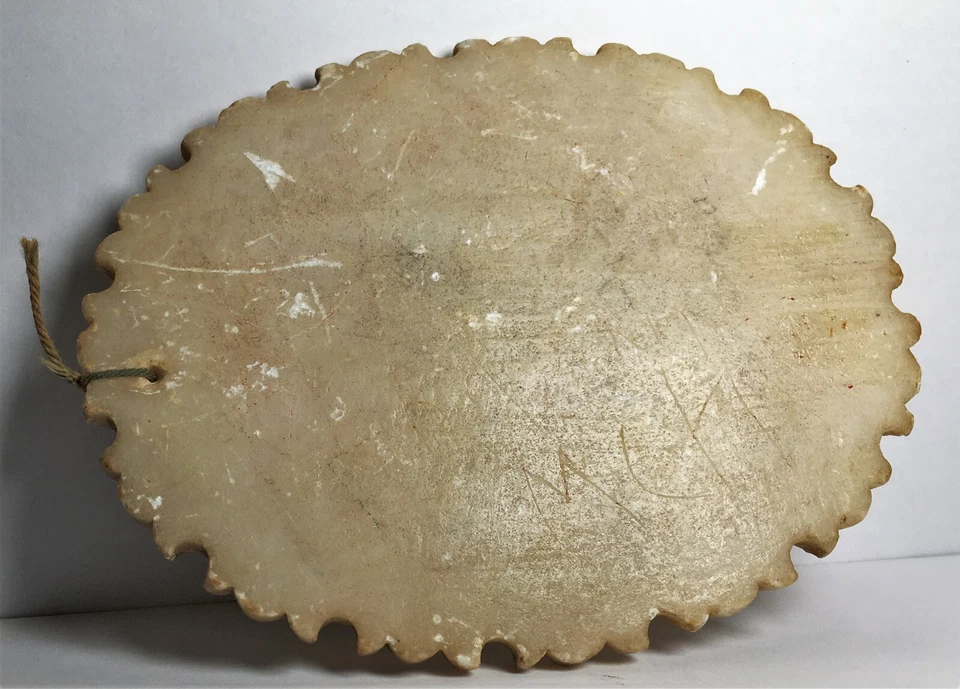 Pintura en miniatura sobre vidrio en reverso, marco de alabastro, c. 1800 erudito, pastor Foto 4 de 4