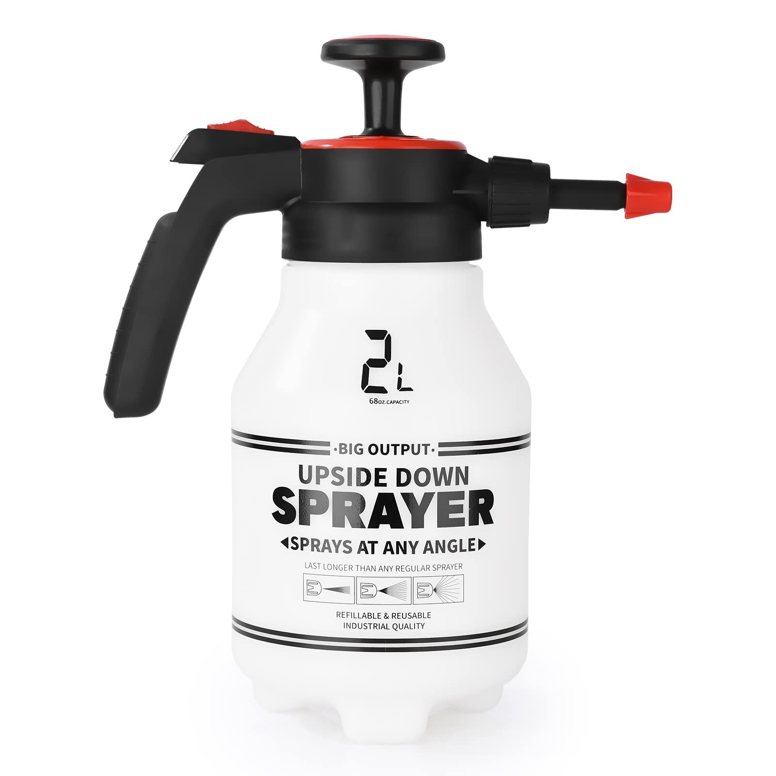 0.53 Gallon Garden Pump Sprayer, 2L Portable Hand Pump Pressure Water Spray B...