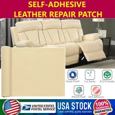 Beige Leather Repair Kit Self-Adhesive Patch on Sofa Auto For BUS CAR SUV TRUCK