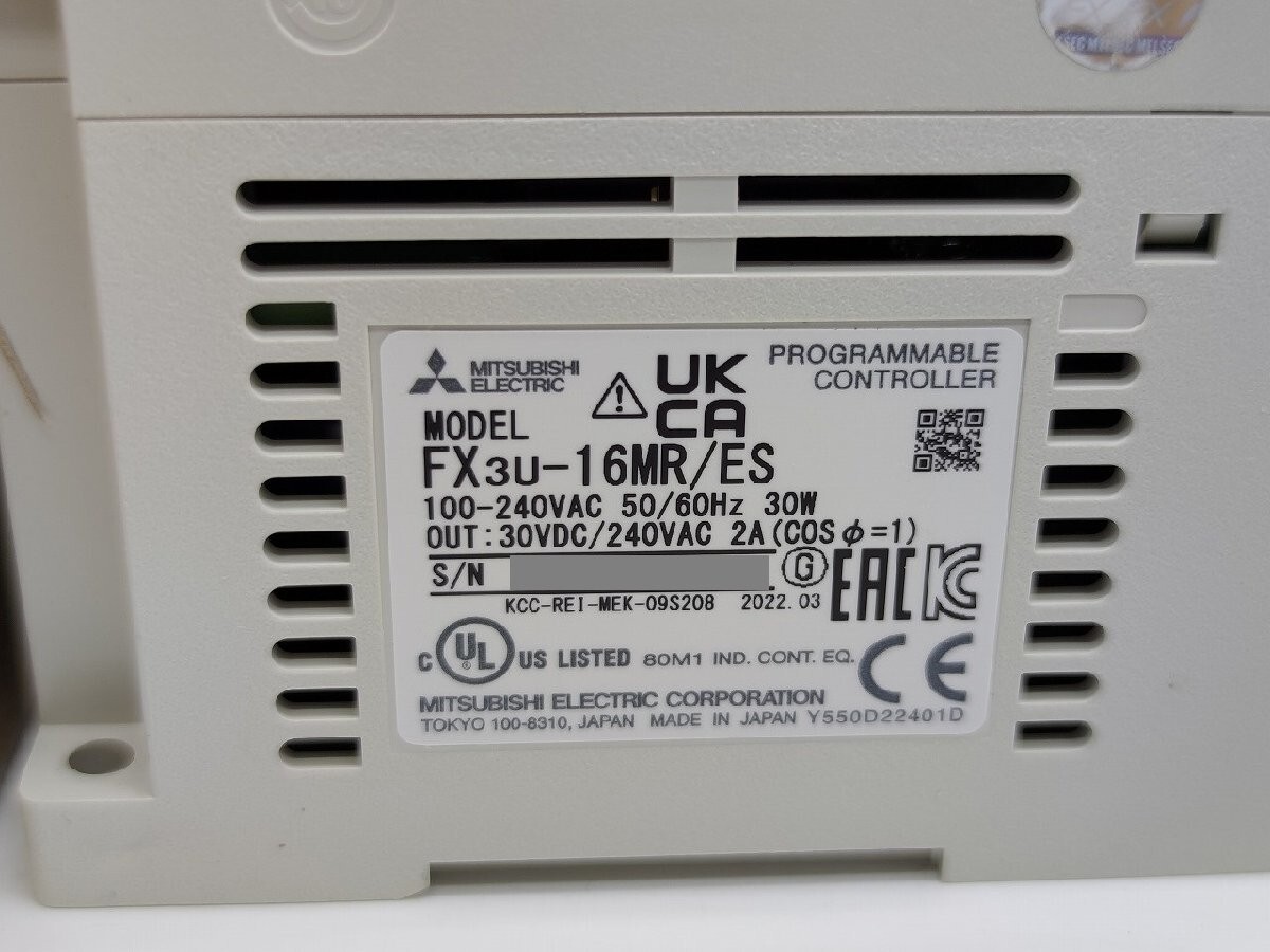 その他 MITSUBISHI ELECTRIC FX3U-16MR/ES Mitsubishi Electric FX3U-16MR/ES sequencer basic unit relay output