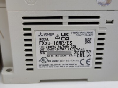 Mitsubishi Electric FX3U-16MR/ES sequencer basic unit relay output