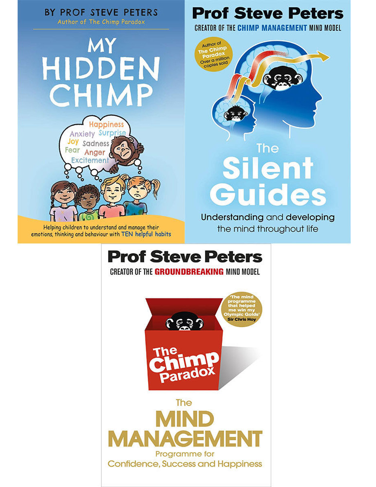 Steve Peters Chimp Paradox 3 books collection set Silent Guides, My Hidden Chimp