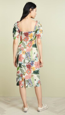 farm rio classic garden dress FARM Rio Black Classic Garden Long Sleeve Mini-Dress