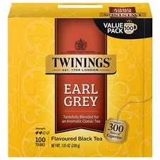 Earl Grey Black Tea Individually Wrapped Bags, 100 Count (Pack of 1), Flavoured
