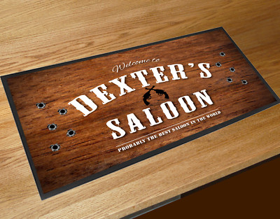 Personalised with any name Cowboy Saloon Western style bar runner Pubs & clubs