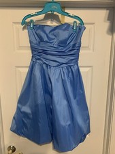 Davids Bridal Light Blue Bridesmaid Dress Wedding Cornflower Blue Women’s Size 8