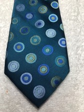 CLASS CLUB BOYS TIE GREEN WITH GOLD AND BLUE 3.25 X 52