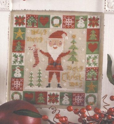 Birds of a Father  “Merry, Merry” BIRDS OF A FEATHER MERRY MERRY SANTA CROSS STITCH CHART | eBay