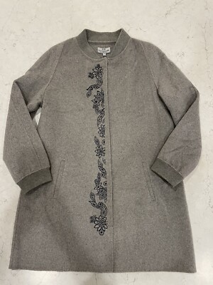 La Fiancee Du Mekong Womens Stunning Grey Jacket Coat Size 12 Sz L French Sz 42