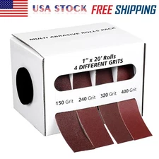 4 Grit Emery Cloth Roll 150 240 320 400 Grits Abrasive Sand Paper for Metal Wood