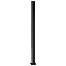 2 in. x 2 in. x 4 ft. Black Metal Fence Post with Flange and Post Cap FPSO248PUS
