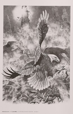 Timberline Bald Eagle Lithograph Print by Linda O'Neill 23 x 35 in