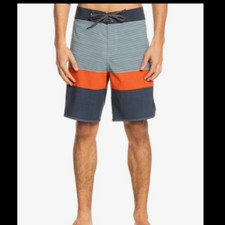 NEW Quiksilver sz 30 swim board shorts Surfsilk Tijuana  x 19" orange gray
