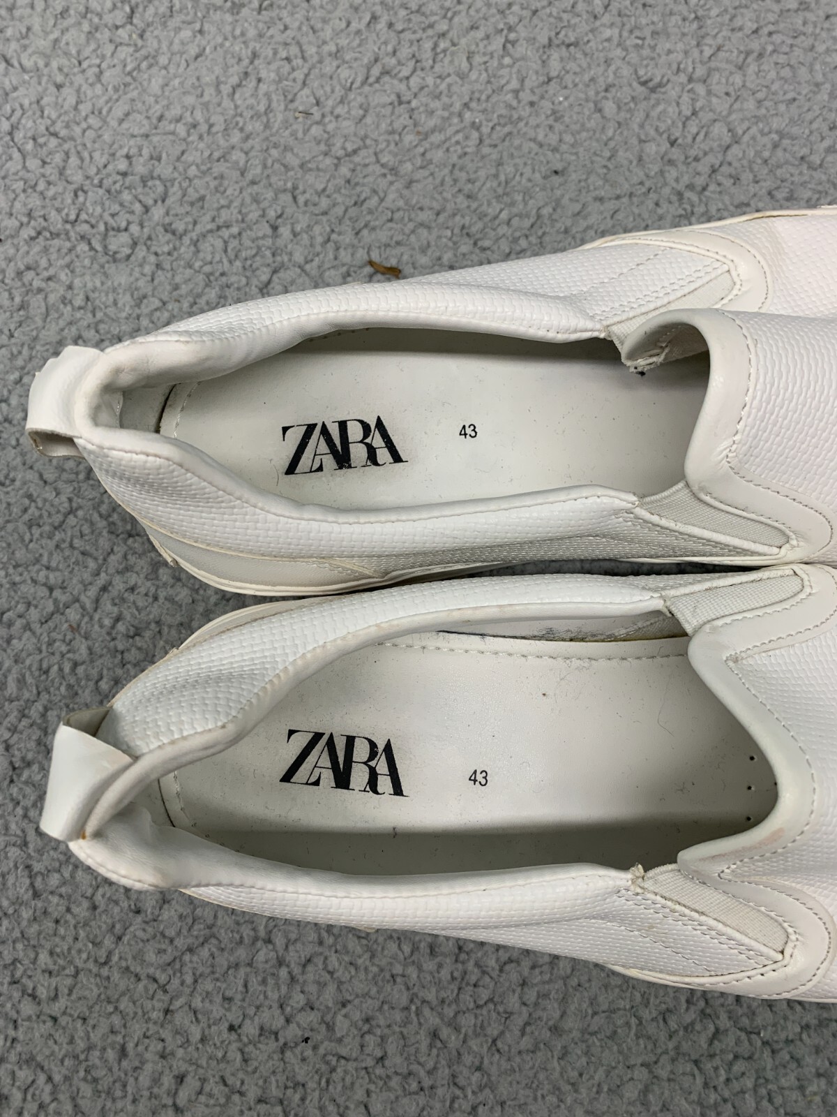 SAOLA ZARA Sneakers Slip On Uomo Taglia 43 Bianco Casual Basso Suola Gomma Texturizzata