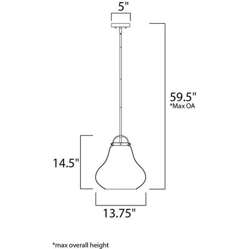 MAXIM 10093HMOI Stella 1-Light 13.75" Wide Oil Rubbed Bronze Pendant Light - Picture 2 of 2