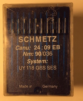 BOX OF 100 SCHMETZ INDUSTRIAL SEWING NEEDLES 118GBS SES SIZE 90/036