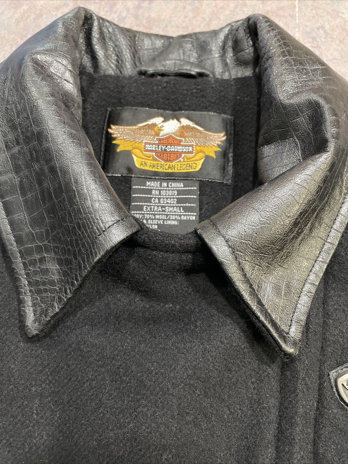 Harley Davidson Womens Jacket Extra Small Wool Mo… - image 7