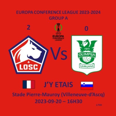 Aimant LOSC Lille Vs Olimpija Ljubljana - Ligue Europa Conférence 2023/2024 - Collector